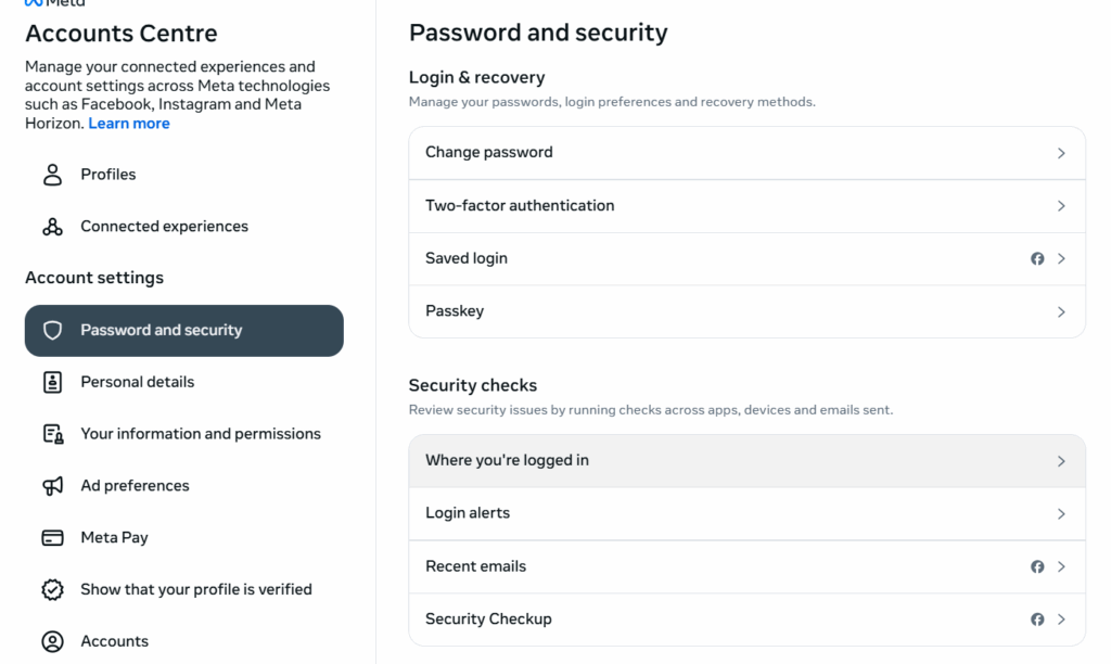 Where you are logged in trick for your Facebook account safety