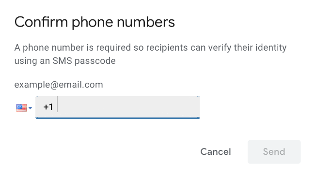 Confirm phone numbers for confidential message